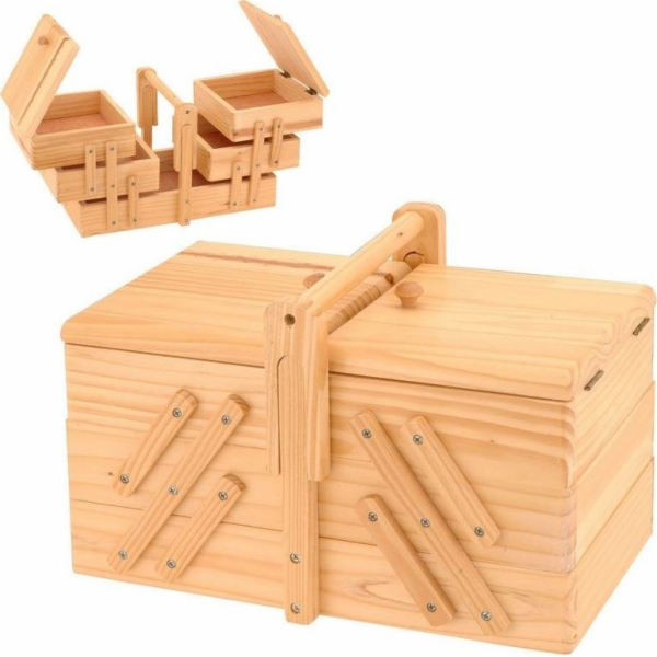 Box na šití rozkládací 60x19x18 cm dřevo