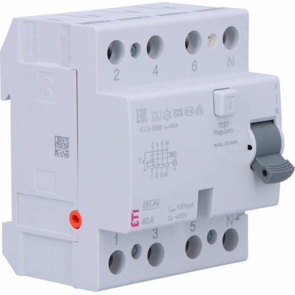 EFI-P4 40A/ 100MA/A DIFFERENTIAL CIRCUIT BREAKER 40A 4P 4...