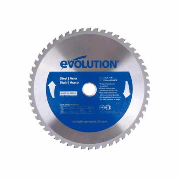 Pila Evolution TCT Widia pro řezání oceli 255mm / 52z