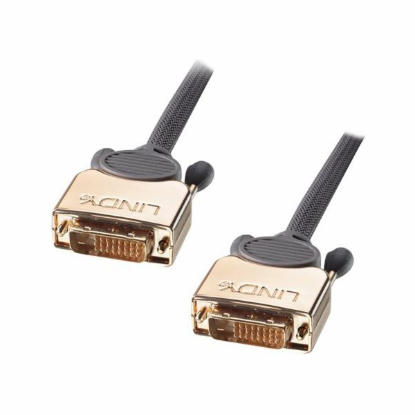 Lindy DVI-D - DVI-D kabel 5m zlatý (37144)