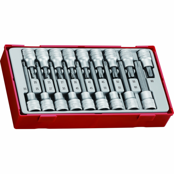 Teng Tools 18dílná sada bitů TX se čtyřhrannou stopkou 1/...