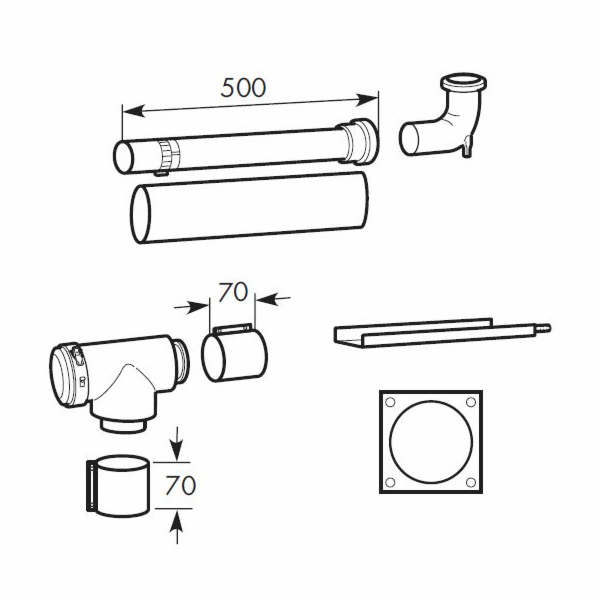 Vaillant Připojovací sada pro šachtu DN 80/125 - 303250