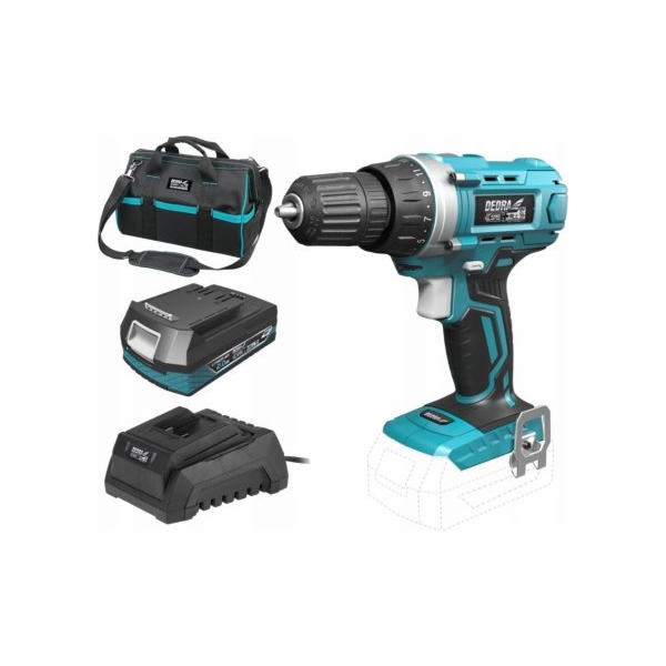 Dedra DED7010 vrtací šroubovák 18 V 1 x 2 Ah baterie