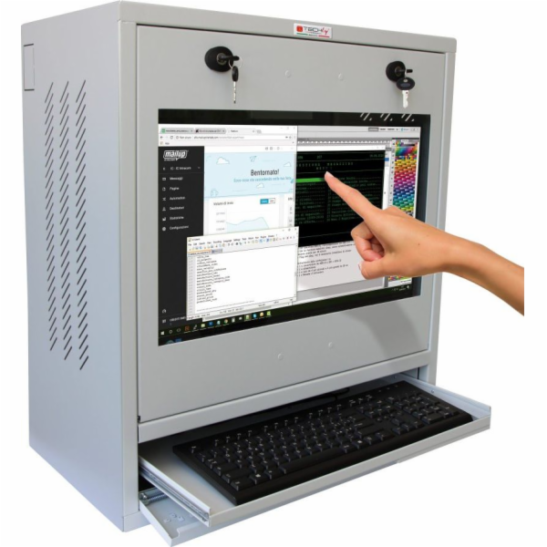 Techly skříň pro průmyslové PC a dotykový monitor 22