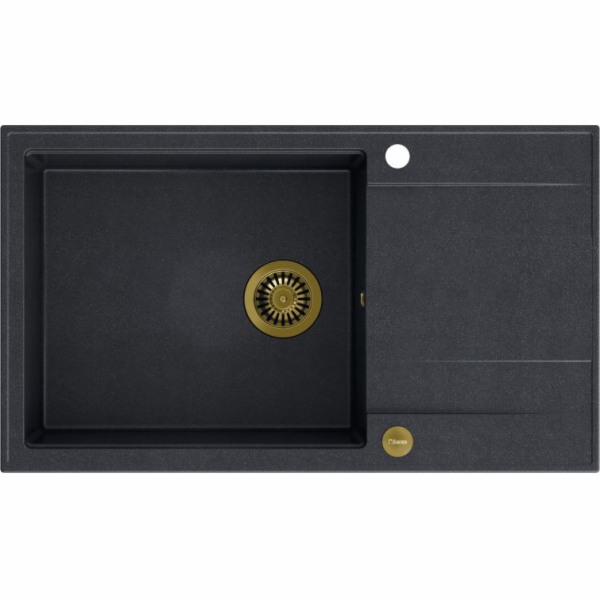 Quadron EVAN 136 XL GraniteQ dřez černý diamant/zlaté prvky