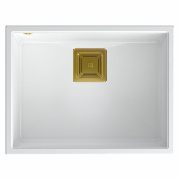 Dřez Quadron DAVID 50 GraniteQ bílo/zlaté prvky