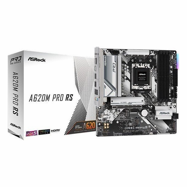 ASRock MB Sc AM5 A620M Pro RS, AMD A620, 4xDDR5, HDMI, DP