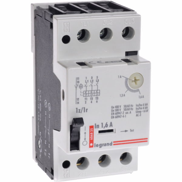 Legrand Motorový spínač 3P 0,55kW 1-1,6A M250 1Z/1R 0,25 ...