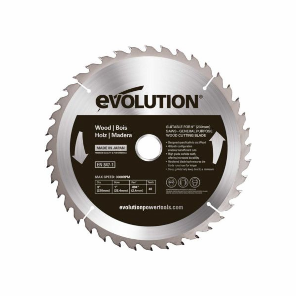 Evolution TCT pila na řezání dřeva 230mm 40z (EVO-230-40-D)