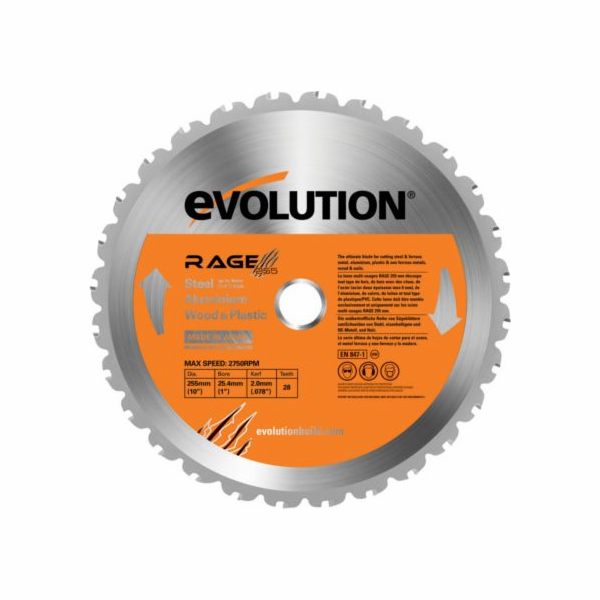 Víceúčelová pila Evolution TCT Evolution RAGE 255 mm 28z ...