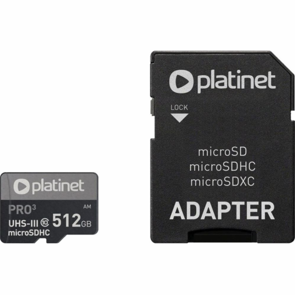 Platinet Secure Digital MicroSDXC 512 GB třída 10 UHS-III...