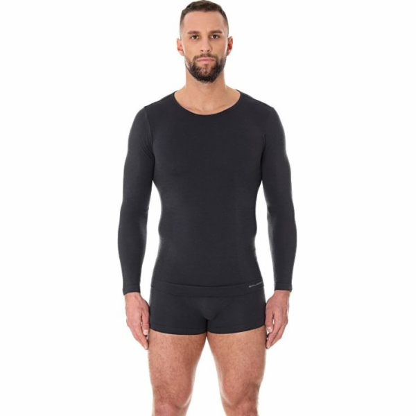 Brubeck pánské tričko Comfort Wool s dlouhým rukávem, gra...