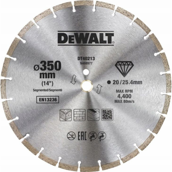 DEWALT DIAMANTOVÝ DISK 350X25,4 mm segment (DT40213-QZ)