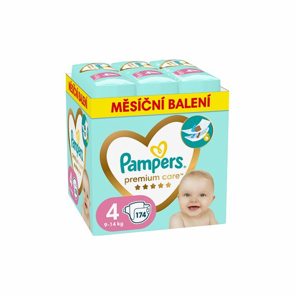 Pampers Premium Care Plenky Velikost 4, 9-14kg, 174ks