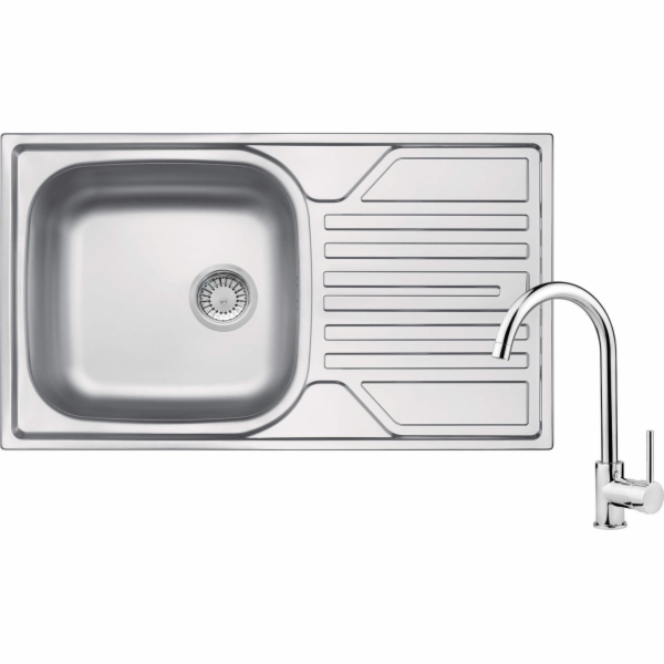 Deante Legato Steel Sink s 1-komorovou baterií s odtokem