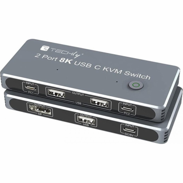 Techly Techly Switch KVM USB-C 2x1 s displayport 1.4 Vide...