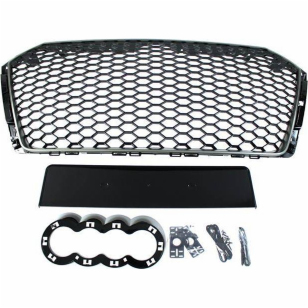 MTuning_F GRILL AUDI A4 B9 RS-STYLE SATÉNOVÁ ČERNÁ (2016+...