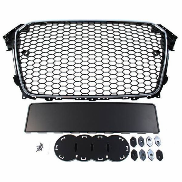 MTuning_F Grill Audi A4 B8 RS-styl chrome-black (12-15) PDC