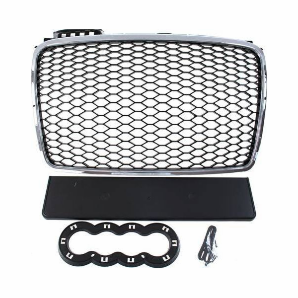 MTuning_F GRILL AUDI A4 B7 RS-STYLE CHROME-BLACK (04-08)