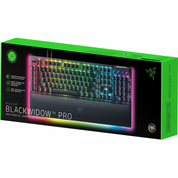 RAZER BlackWidow V4 Pro/Drátová USB/US layout/Černá