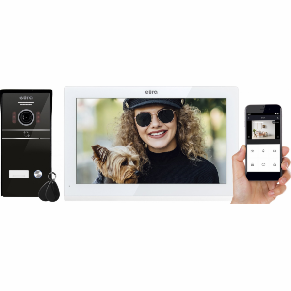 Eura Video -Intercom Eura VDP -98C5 -White, Touch, LCD 10...