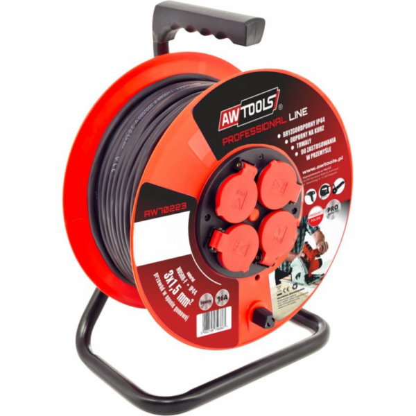 AWTools Professional prodlužovací kabelová cívka 3 x 1,5 ...