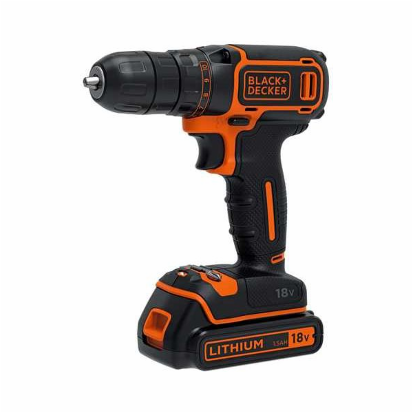 Black&Decker vrtací šroubovák 18 V 2 x 1,5 Ah baterie