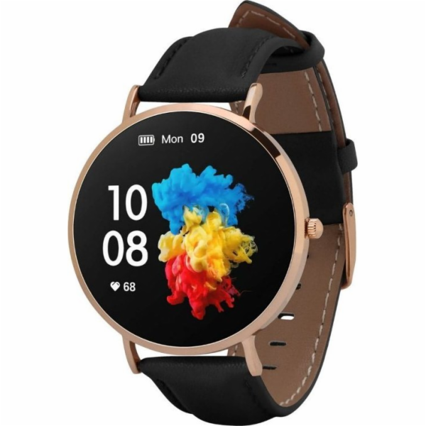 Garett Smartwatch Verona zlatá, černý řemínek