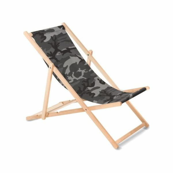GreenBlue Classic Beech Sunbed, Grey Camo (GB183)