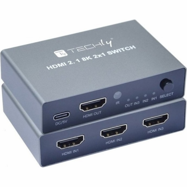 AV Techly Techly adaptér 3-port HDMI 2.1 8k*60Hz 3x1 s IR...