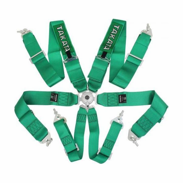 MTuning_F Sportovní opasky 6p 3 Green - Takata Replica po...