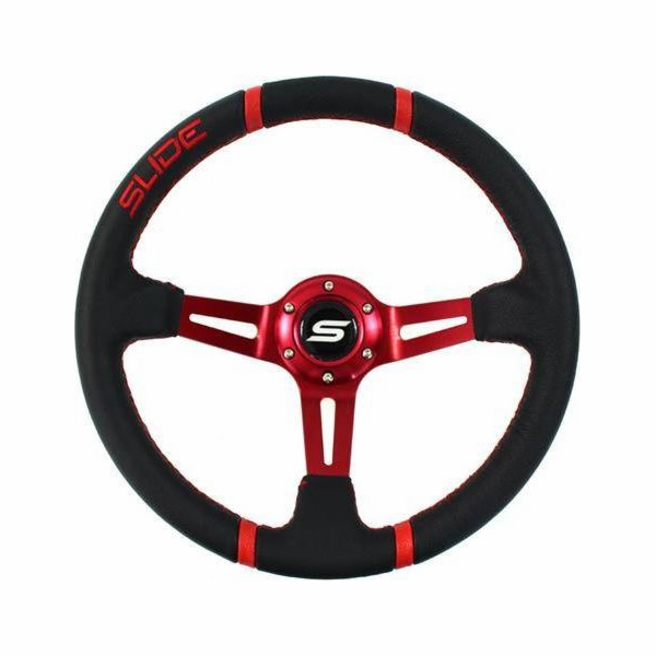 SLIDE_F SLIDE řídítka 350 mm offset: 80 mm kůže červená