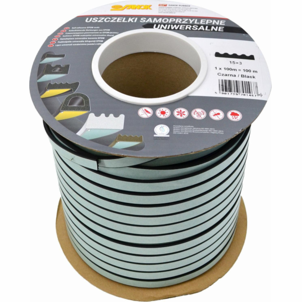 Stomil Sanok TĚSNĚNÍ DGP 15x3 ČERNÉ 100mb SADSDG-04202-100