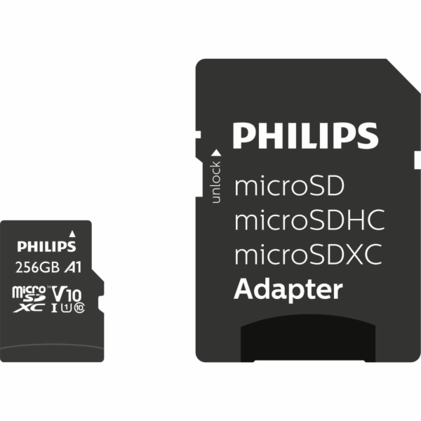 Philips MicroSDXC Card     256GB  Class 10 UHS-I U1 incl....