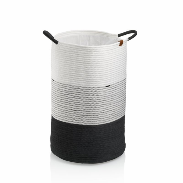 Koš na prádlo Hedda směs bavlna/polyester bílo-černá 57,0...
