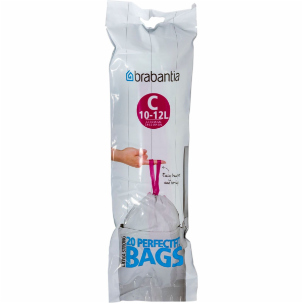 Brabantia PerfectFit Bin Liner Type C 10-12 L, 20 Bags