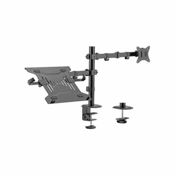 Nastavitelná rukojeť stolu s monitorovým ramenem a notebo...