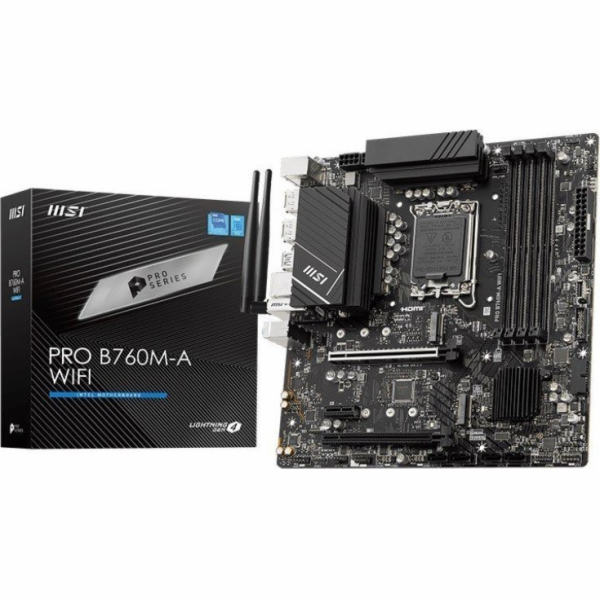 MSI MB Sc LGA1700 PRO B760M-A WIFI, Intel B760, 4xDDR5, 2...