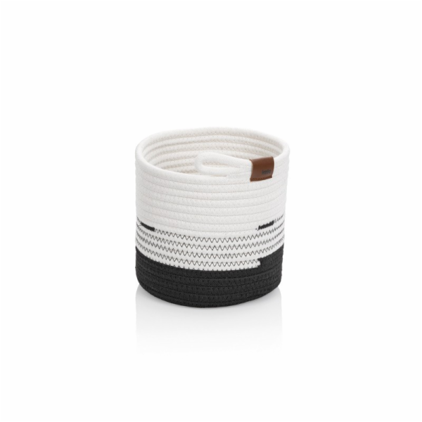Košík Hedda 18 cm směs bavlna/polyester bílo-černá KL-24454