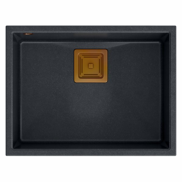 Dřez Quadron DAVID 50 GraniteQ černý diamant/měď prvky