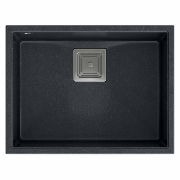Dřez Quadron DAVID 50 GraniteQ černý diamant/ocelové prvky