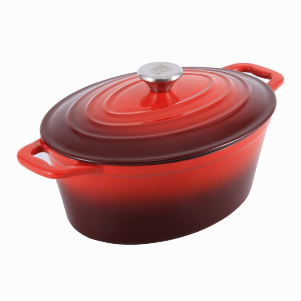 Pekáč s poklicí litinový Xanten 36 x 28 cm červený CS-075248