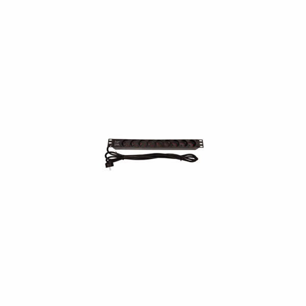 19" rozvodný panel LEXI-Net 9x230V, kabel 3m, 1U