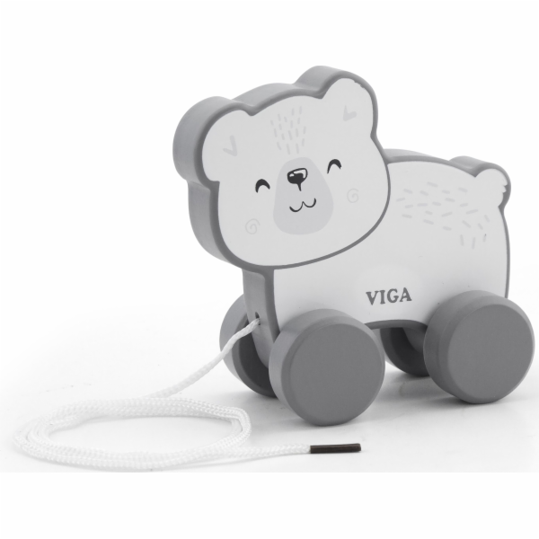 Dřevěná tahací hračka na šňůrce Viga lední mědvěd