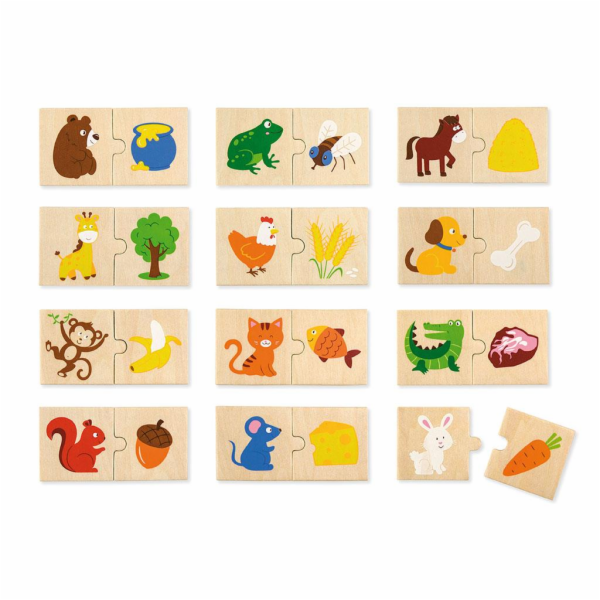 Dřevěné puzzle Viga Krmení zvířátek
