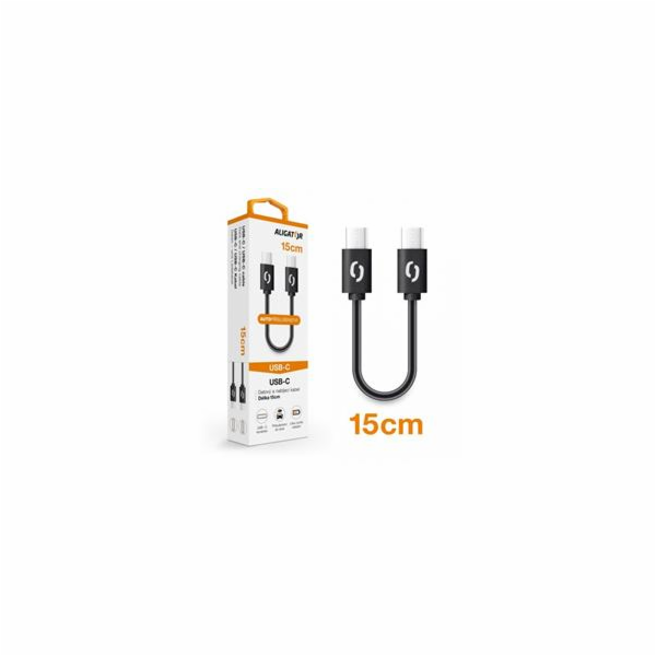 ALIGATOR Datový kabel POWER USB-C/USB-C 15cm, černý