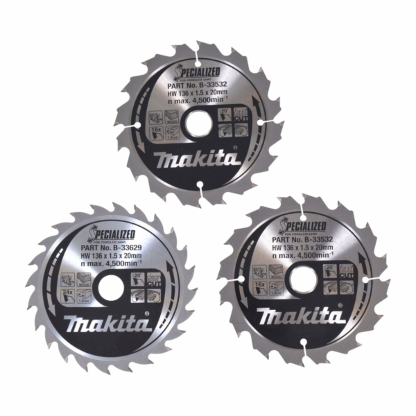 Makita B-33897 Saw Blade Set 136x20x16Z+24Z