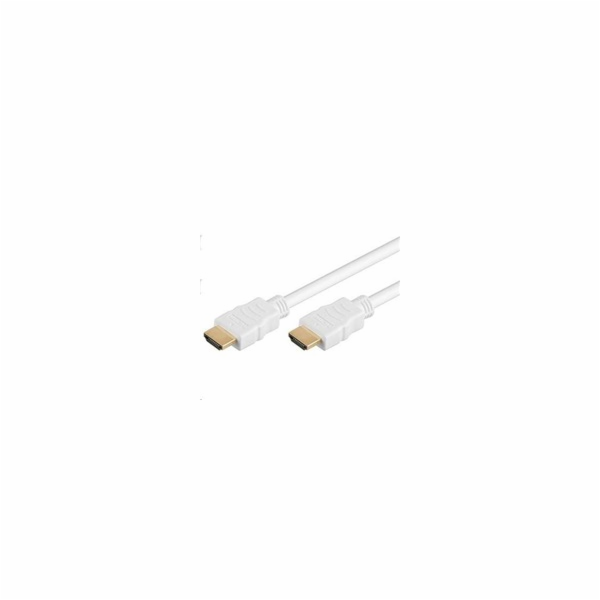PremiumCord HDMI High Speed + Ethernet kabel,bílý, zlacen...