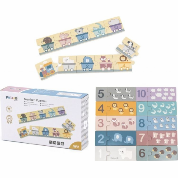 Dřevěné puzzle s čísly Viga