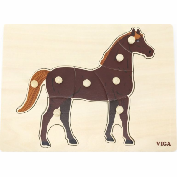 Dětské dřevěné puzzle vkládačka Montessori Viga Kůň